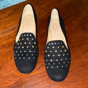 Naturalizer Loafer Flats Black with silver and gold accents